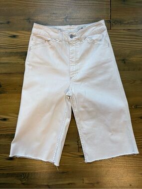 Adriano Goldschmied Rosie High-Rise White Denim Bermuda Shorts Sz 26